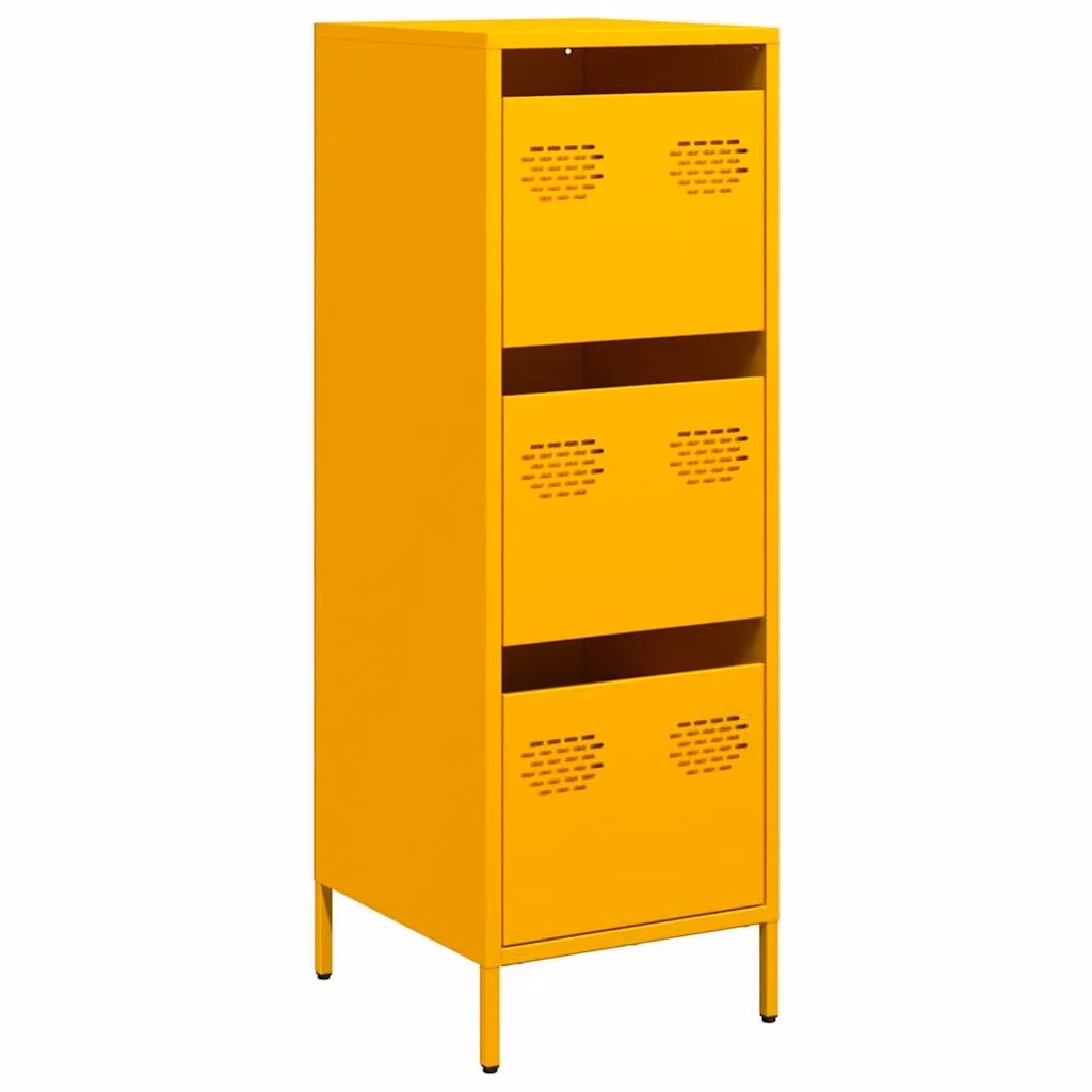 Credenza Giallo Senape 39x35x103,5 cm in Acciaio