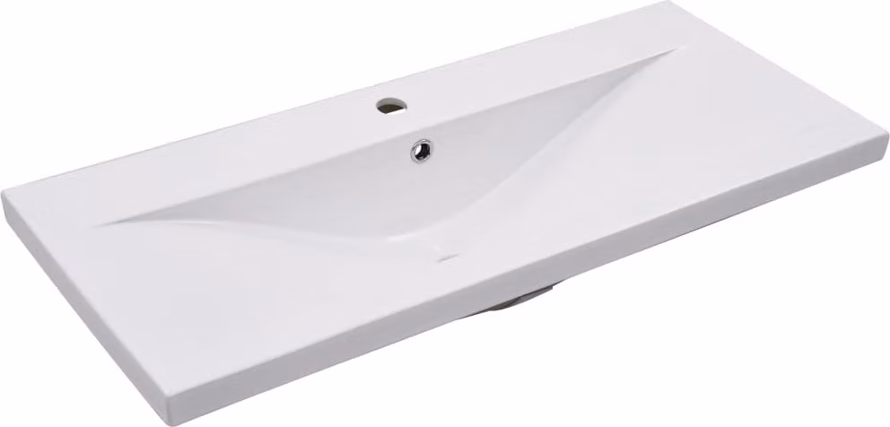 Lavabo da Incasso 91x39,5x18,5 cm in Vetroceramica Bianco