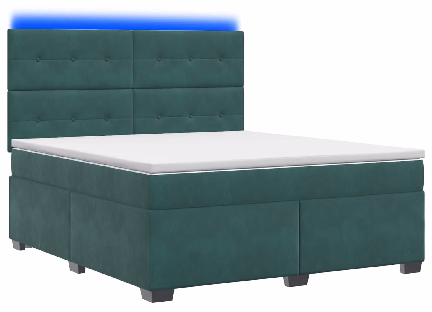 Letto a molle con materasso verde scuro 140 x 190 cm in velluto