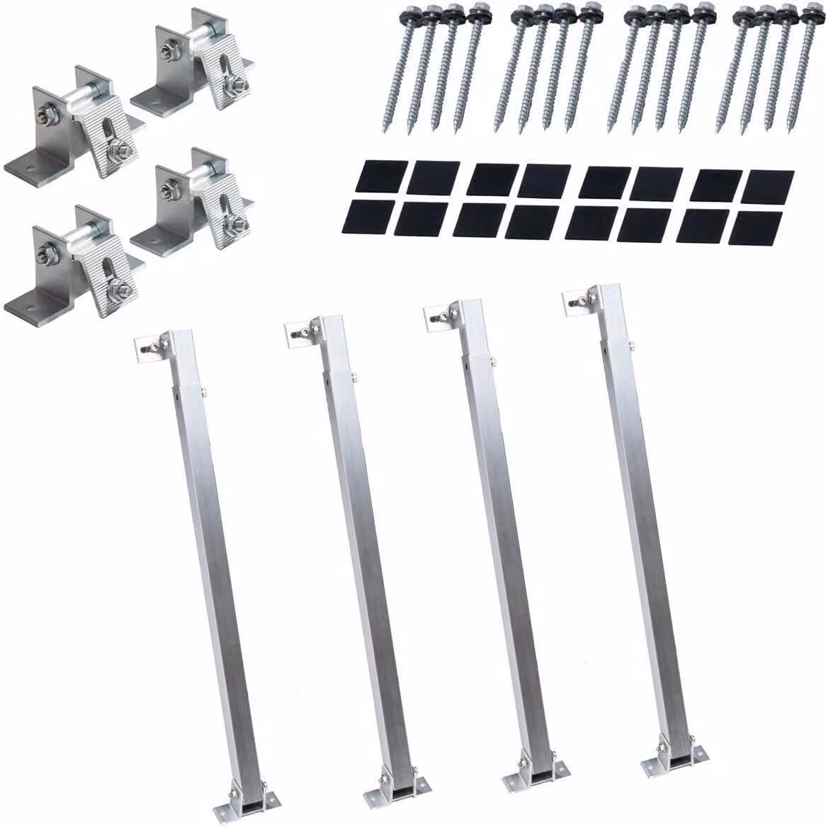 Electronicx Alu Supporto per pannello solare 2 pezzi 30°-60° ▶ Fotovoltaico tetto parete barca camper - regolabile robusto universale