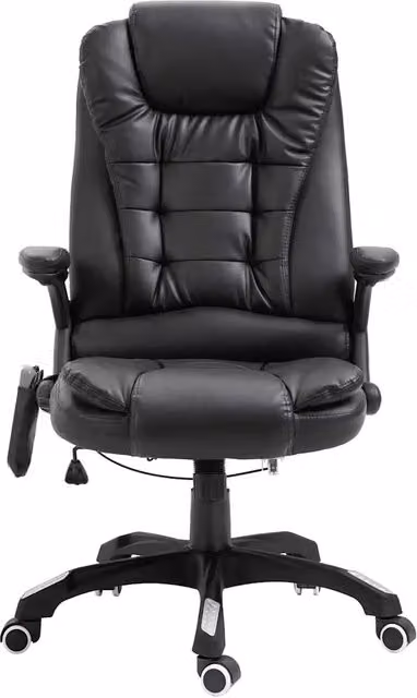 Sedia da Ufficio Executive vidaXL Nera in Similpelle con Poggiatesta e Ruote, Girevole 360 Gradi – 1
