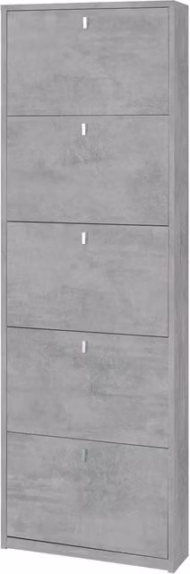 Scarpiera 5 Ante 63x190x18 cm Cemento
