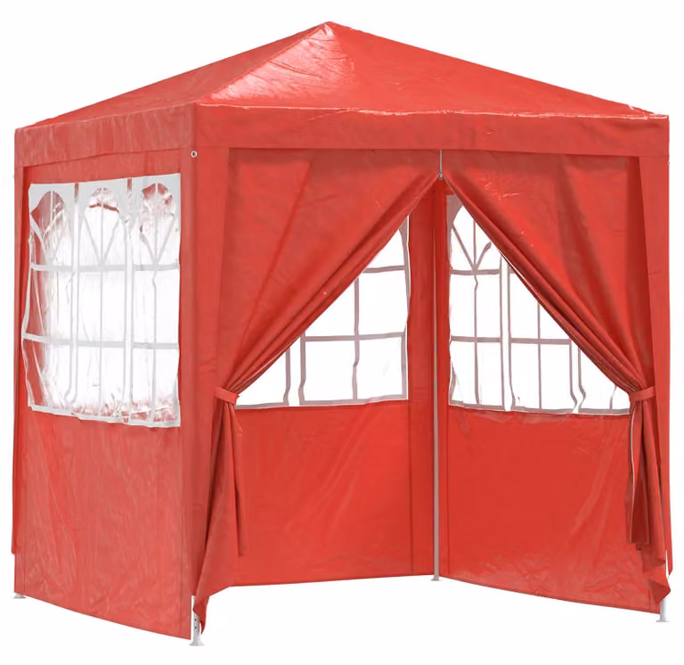 Tenda Party Rosso 200 x 200 x 240 cm PE e Acciaio