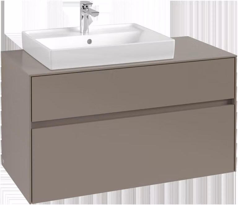 Villeroy & Boch Collaro Meuble sous-lavabo, suspendu, 2 tiroirs, lavabo à gauche, 1000x548x500mm, C01700AB, C01700AB