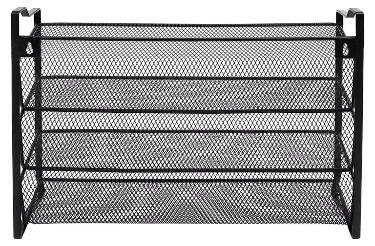 Scaffale per spezie da cucina - scaffale metallico a 4 livelli, autoportante - con 28 barattoli per spezie ed etichette - adatto per armadi e dispense - 34,5 x 10 x 23,5 cm - nero
