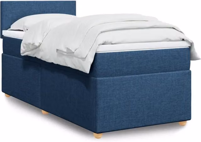Letto Ibrido vidaXL con Giroletto a Molle e Materasso Blu e Bianco L/P: 200 x 80 cm