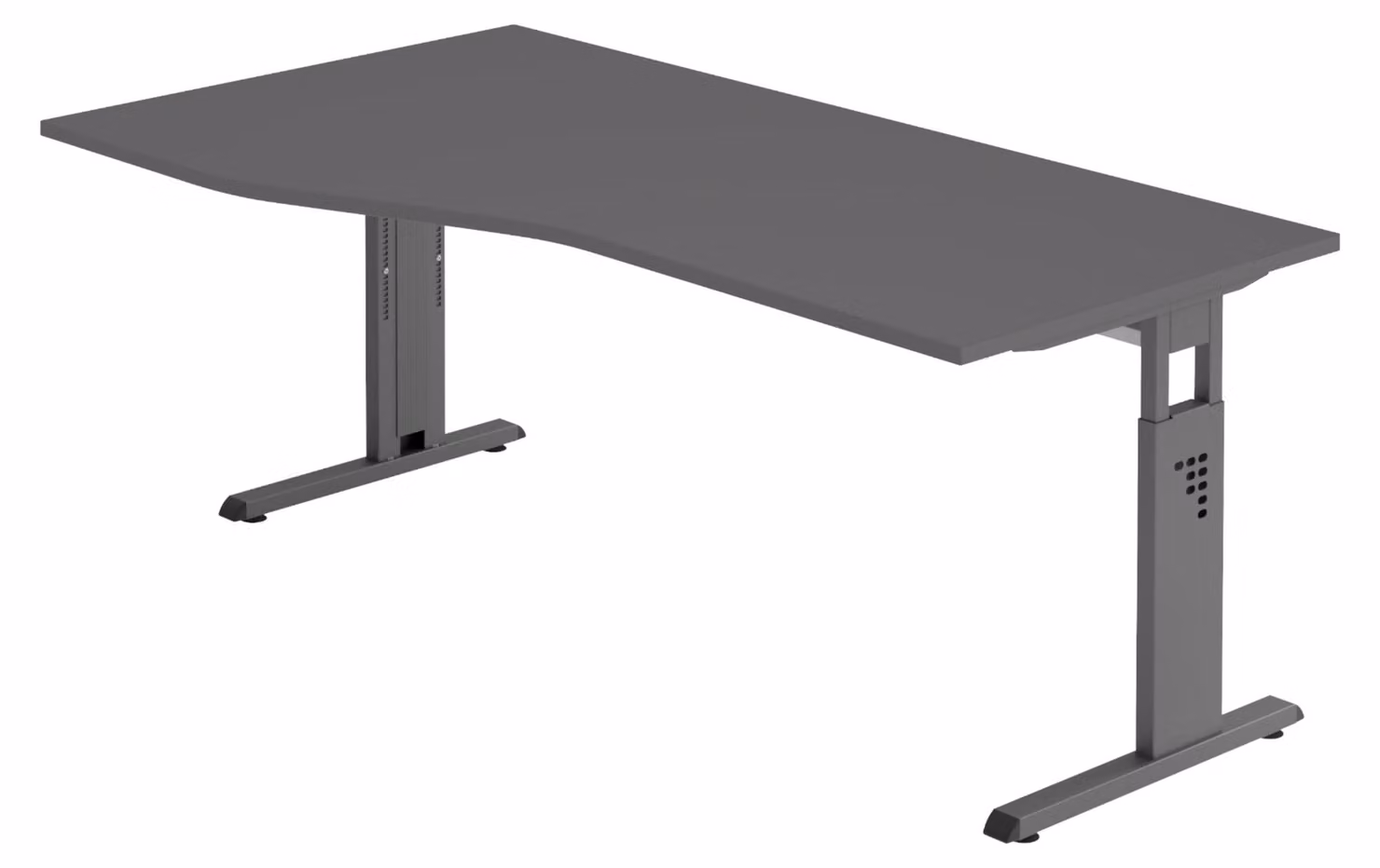 Scrivania bümö Serie-O - Decorazione: grafite, struttura: grafite, dimensioni: 180 x 100 cm