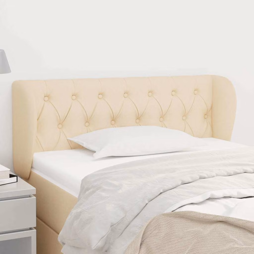Testiera ad orecchio vidaXL in tessuto beige L: 103 cm, P: 23 cm, H: 78-88 cm