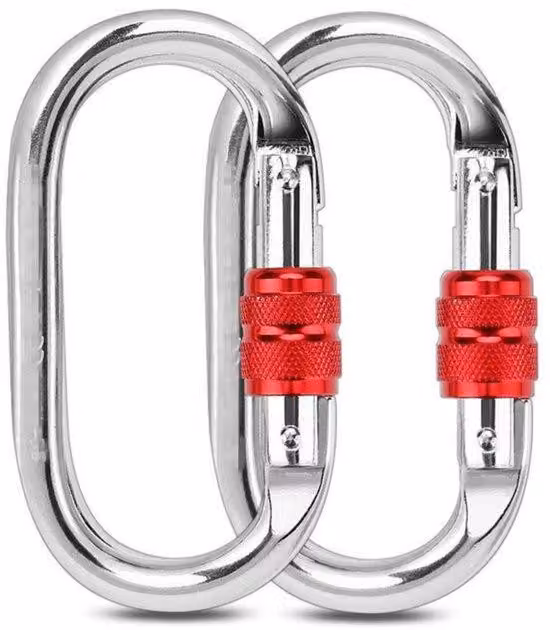 Set di moschettoni Klim con dispositivo di sicurezza e collegamento