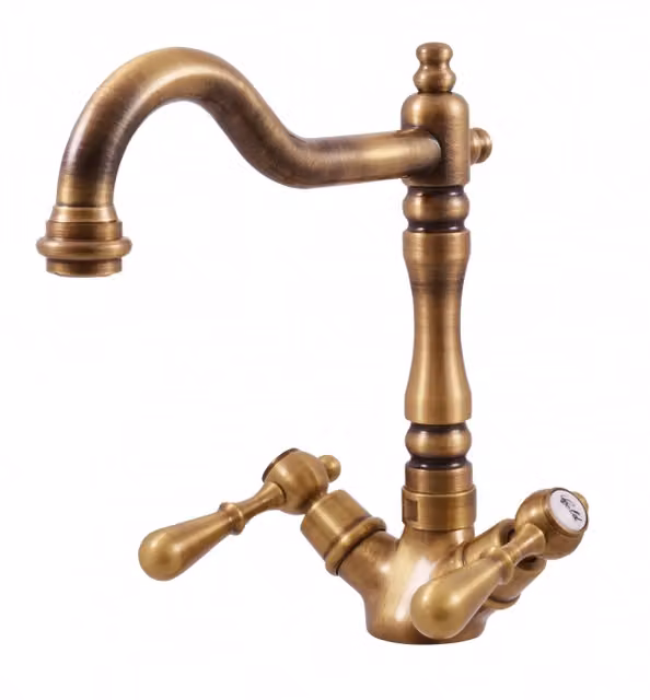 ROMANTIC miscelatore lavabo retrò con pop-up in ottone
