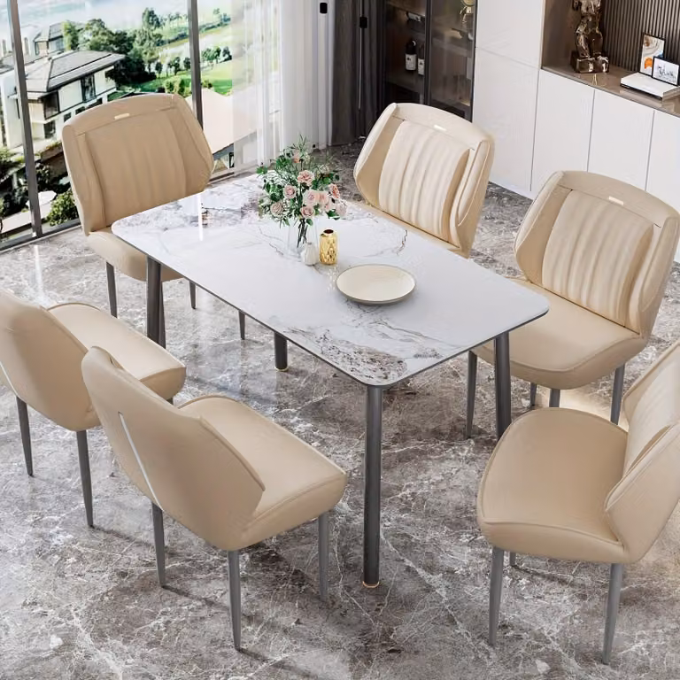 Set di 2 eleganti sedie da pranzo – Sedie imbottite con schienale ampio e gambe in metallo, ideali per la sala da pranzo e il soggiorno