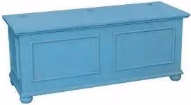 Cassapanca in legno Shabby chic mod cipolla azzurro anticato