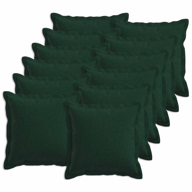 Set di 12 federe quadrate vidaXL HOUTEN in poliestere, colore verde, 50 x 50 cm
