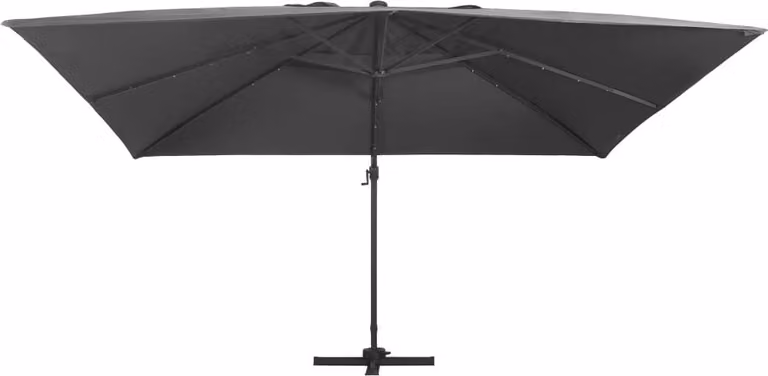 vidaXL Ombrello Ampel con illuminazione a LED palo in alluminio 400x300 cm antracite