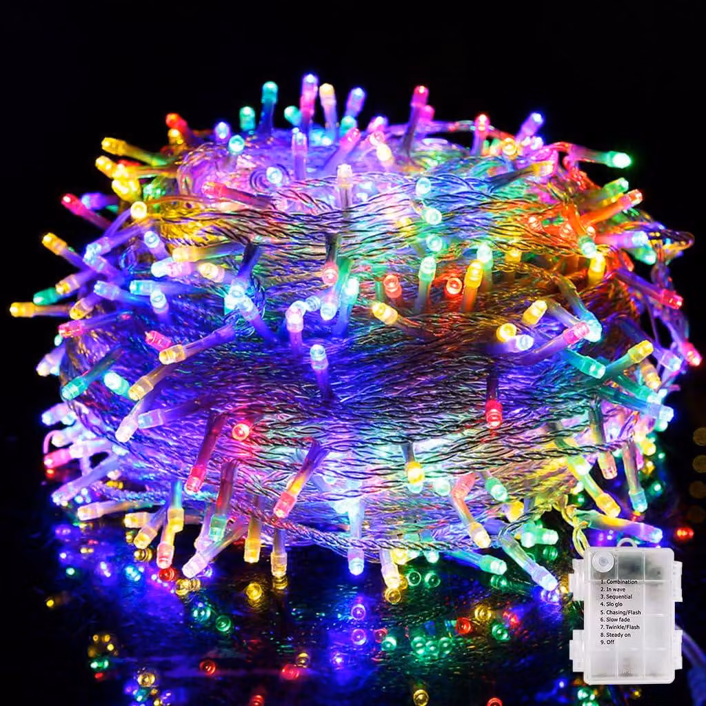 Catena luminosa a forma di fata, lunghezza 6 metri, 40 LED, alimentazione a batteria, multicolore