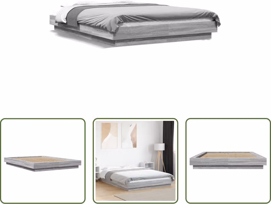 The Living Store Giroletto grigio Sonoma 120x200 cm in materiale ligneo