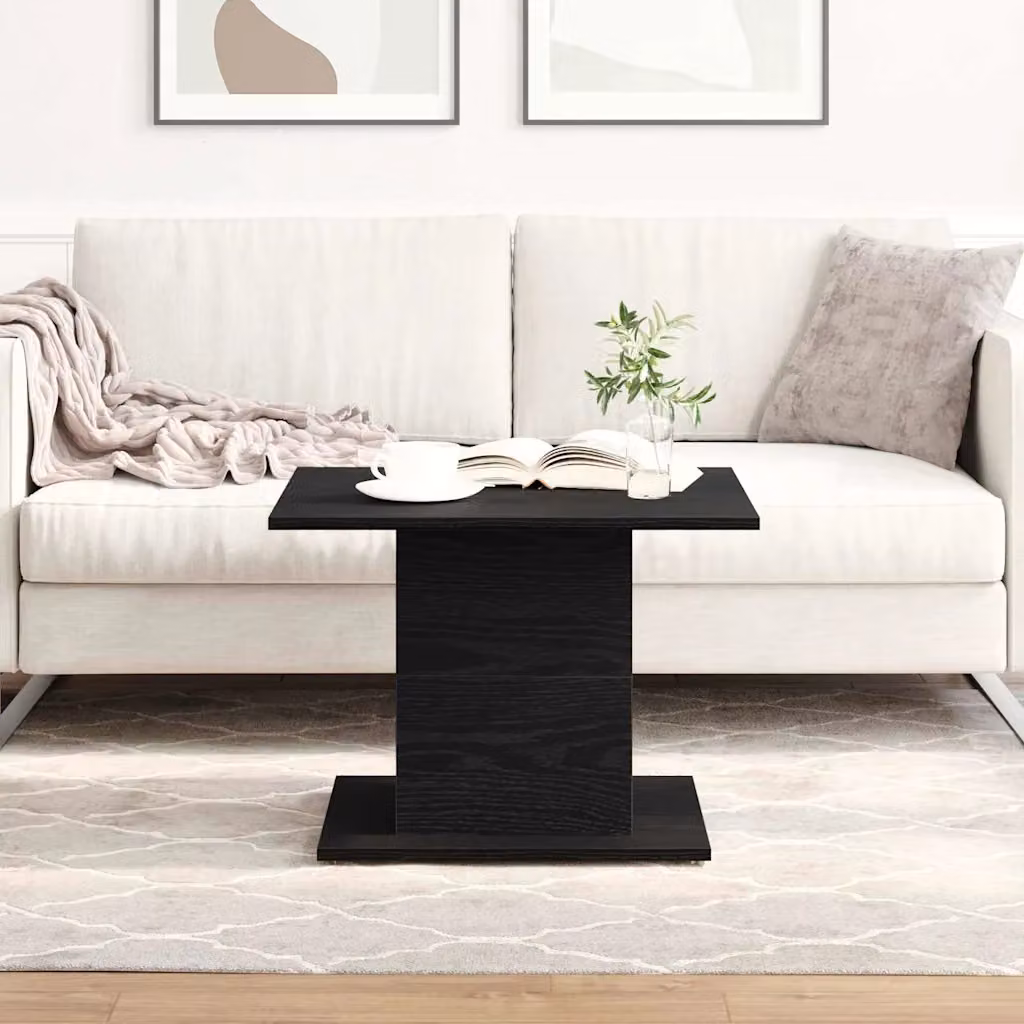 vidaXL Tavolino da salotto quadrato in rovere nero L/P/H: 55,5 x 55,5 x 40 cm