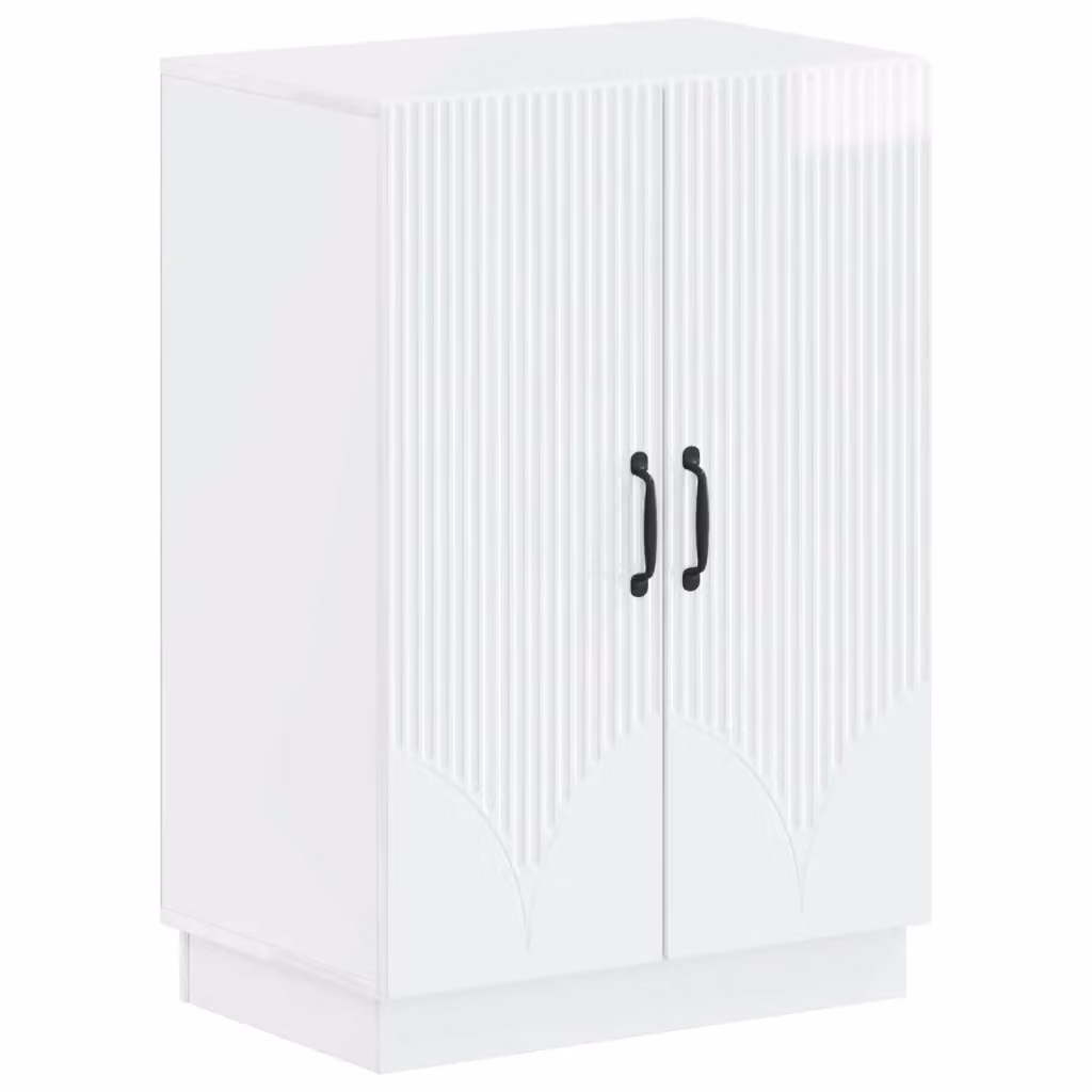 Mobile porta scarpe moderno vidaXL Bianco Lucido L: 59,5 cm, P: 39,5 cm, H: 87 cm – 2