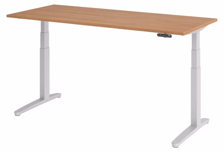 Scrivania elettrica bümö XBHM - Struttura: argento, finitura: noce, dimensioni: 180 x 80 cm