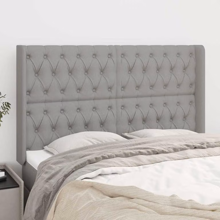 Testiera ad orecchio vidaXL in tessuto grigio chiaro con struttura in legno