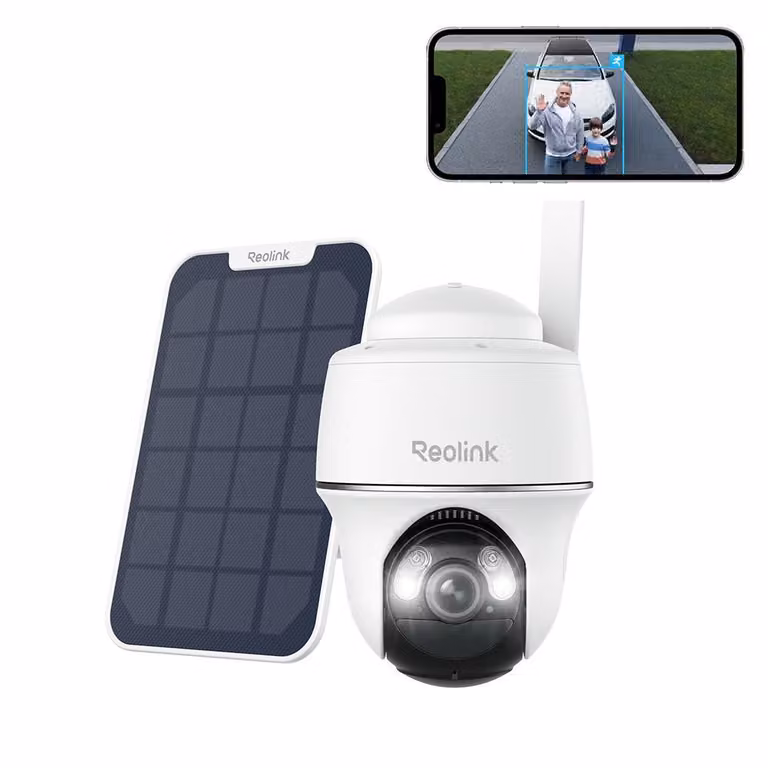 Telecamera di sorveglianza Reolink 2K+ 5MP 4G LTE a batteria/pannello solare, visione notturna a colori, protezione a 360°, rilevamento intelligente, scheda SIM 4G, scheda SD da 32 GB