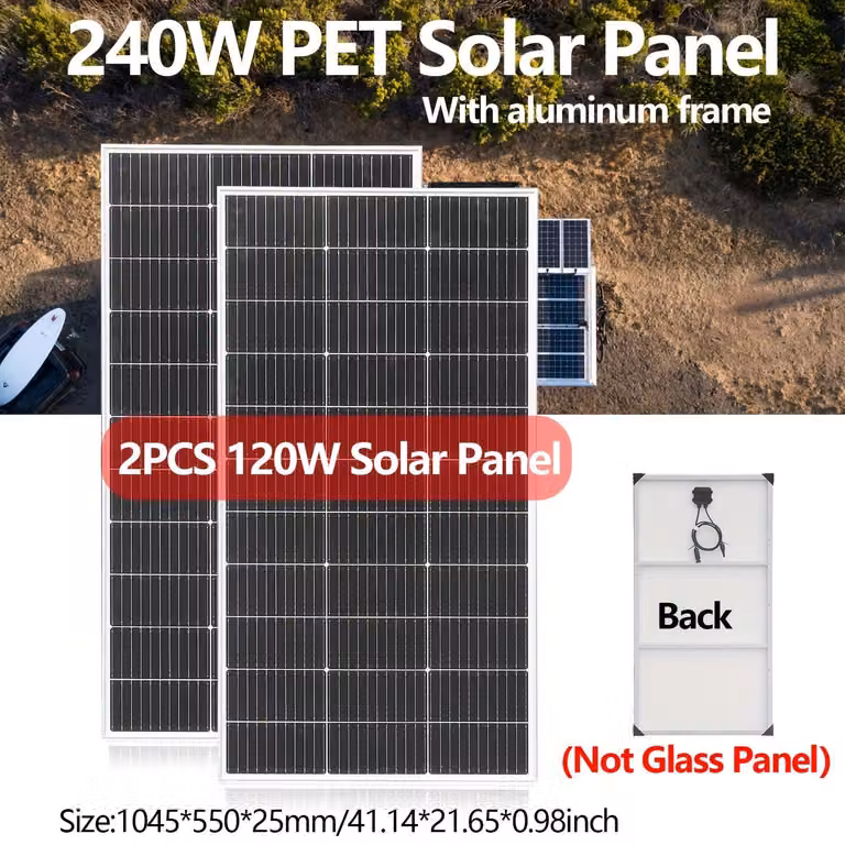 Pannello solare - Pannello fotovoltaico - Modulo solare - Pannello fotovoltaico - Caricatore autonomo - Pannello ad alta potenza da 240 Watt