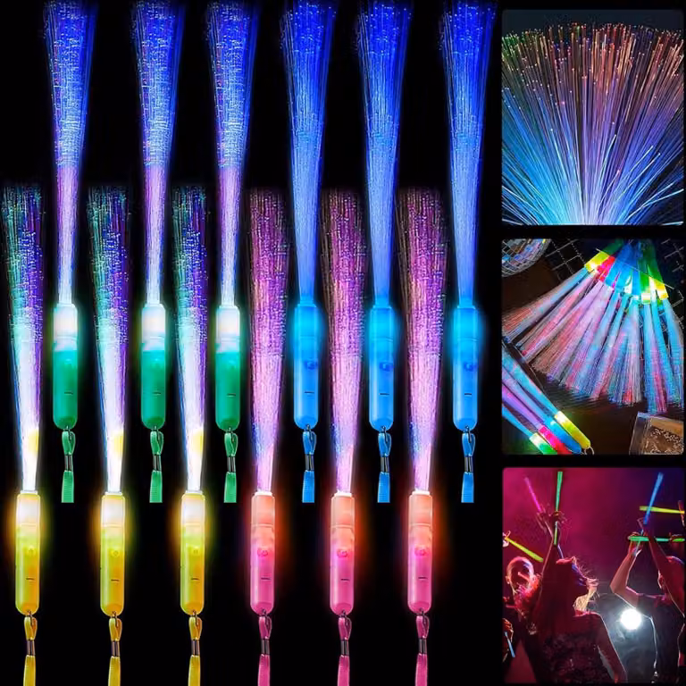 Barrette luminose a LED, 12 pezzi, 26 cm, colorate, per feste e matrimoni