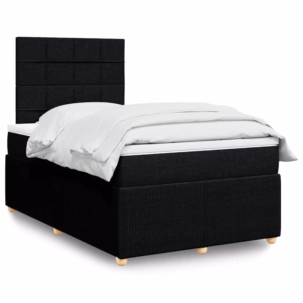 vidaXL Letto Ibrido con Giroletto a Molle e Materasso, Nero e Bianco, L/P/H: 200 x 120 x 150,5 cm