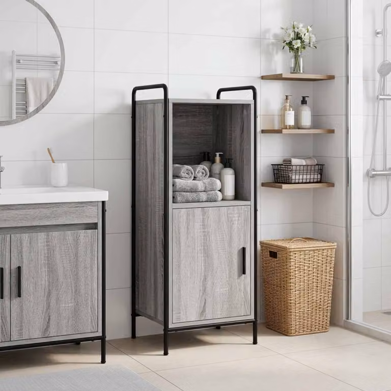 vidaXL Mobile da Bagno Sonoma grigio 40 x 36 x 99,5 cm