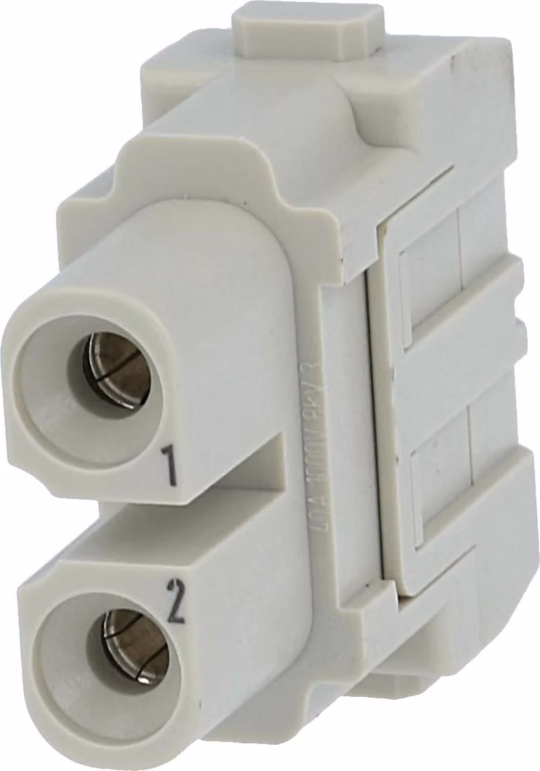 HARTING Han, inserto per connettore modulare da 40 Ampere (F), collegamento a vite assiale, 2 poli, 1000V, 40A - 1 pezzo