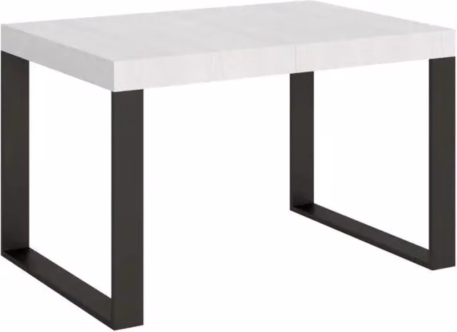 Tavolo allungabile 140/244x90 cm Tecno Premium colore bianco frassino gambe antracite