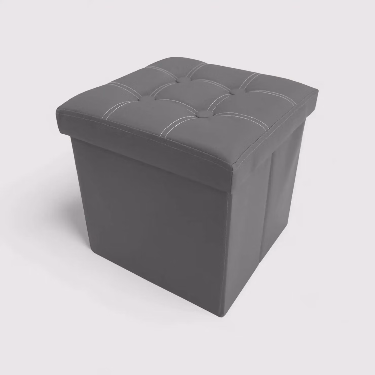 Echeveria - Pouf grigio contenitore grigio moderno a cubo