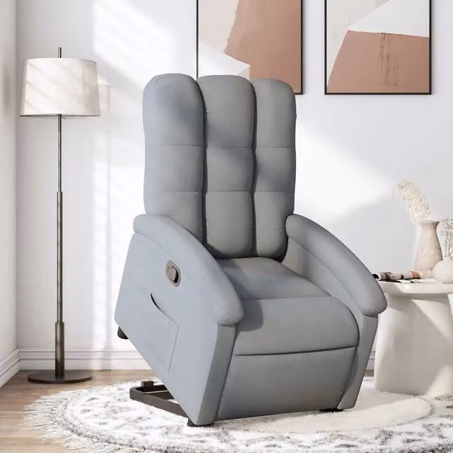 Poltrona Alzapersona Reclinabile vidaXL Grigio con Assistenza Elettrica e Braccioli – 1