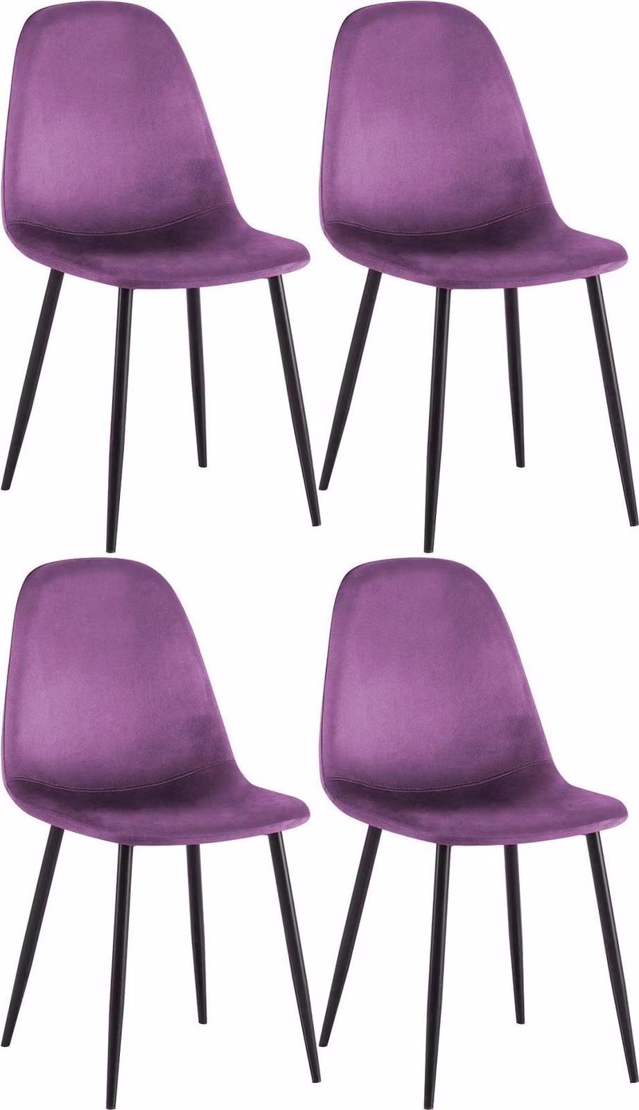 4x set di sedie da pranzo moderne - sedie - facile da pulire - rivestimento in velluto