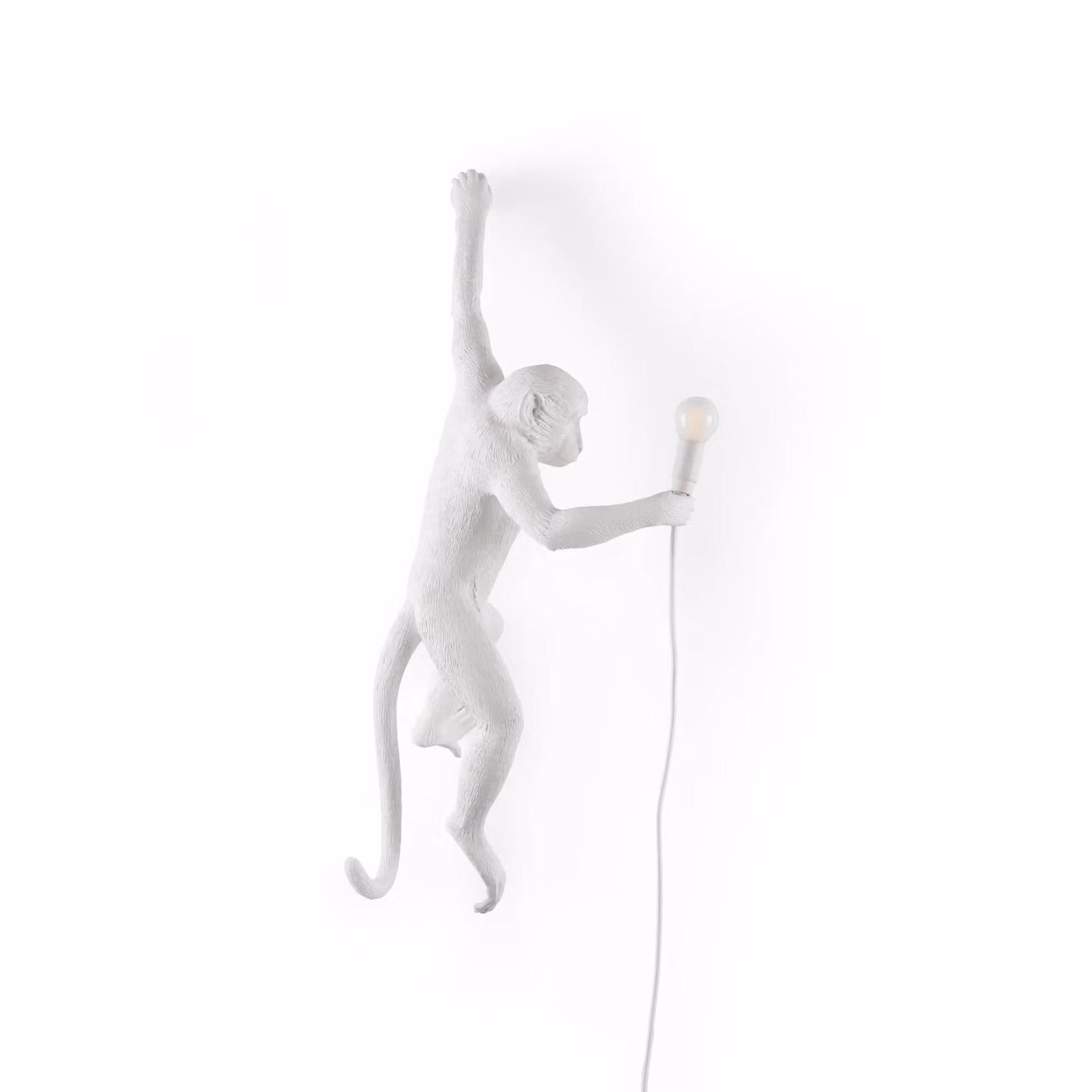 SELETTI Applique LED Monkey Lamp, bianco, sinistra Lamp, Bianco / Opale, Soggiorno / Sala da pranzo, Plastica, Design, Applique
