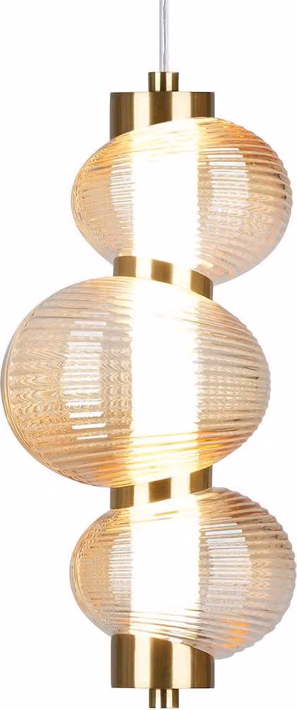 Lampada a sospensione di design moderno per soggiorno e camera da letto, vetro dorato, colore caldo, LED 12W BOLLA Milagro