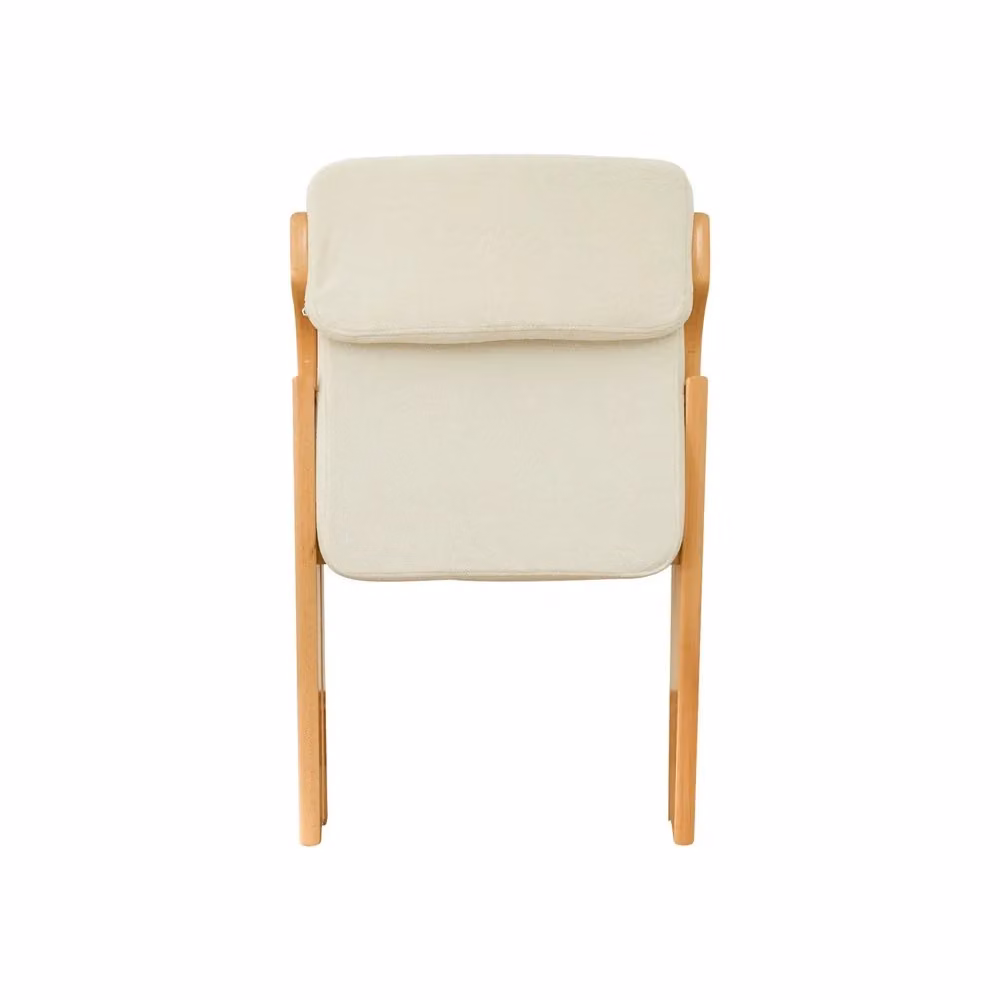 Set di 2 sedie da pranzo imbottite Minimal beige in legno di faggio massello, pieghevoli e impilabili – 2