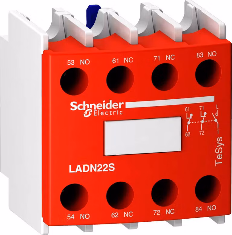 Schneider Electric TeSys D - Blocco di interruttori ausiliari - 2 S + 2 O - Morsetti a vite LADN22S