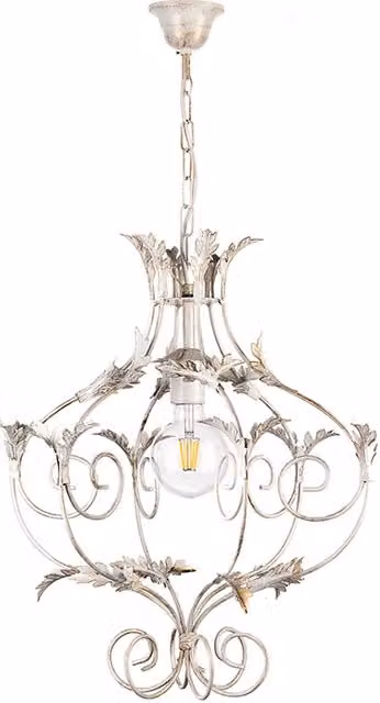 Lampadario Contessa ONLI in stile classico con finitura oro/ottone e paralumi beige e trasparente in vetro, altezza regolabile