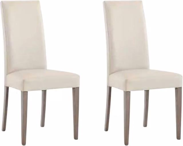 Set di 2 sedie moderne Mobili 2G in legno ed ecopelle imbottita beige