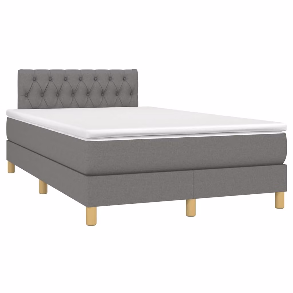 Maison Exclusive - Letto a Molle Materasso e LED Grigio Scuro 120x190cm in Tessuto