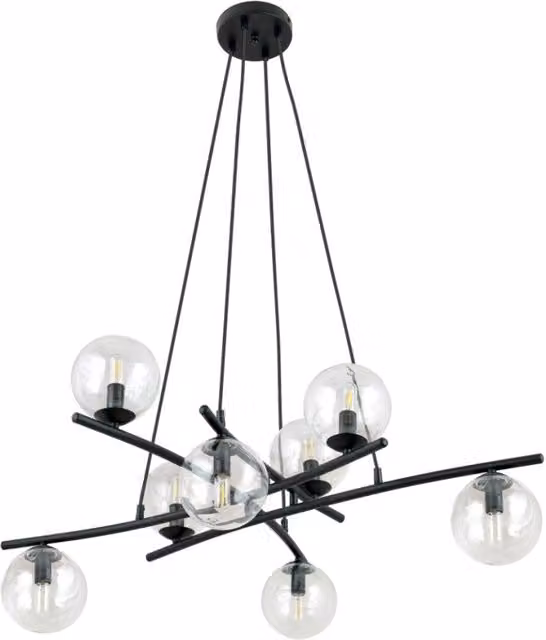 Lampadario a sospensione Emibig ESSA 8xE14 nero vetro