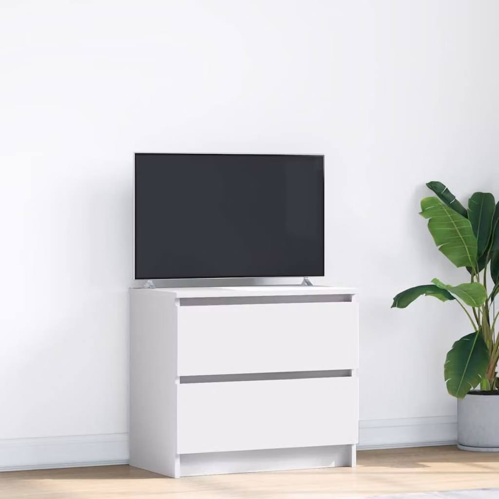 vidaXL Mobile Porta TV Bianco in Legno e MDF L: 60 cm, P: 35 cm, H: 54 cm