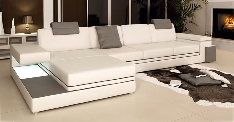 Ecksofa Polster Couch Sofa Wohnlandschaft Sitz Eck Garnitur Leder PHM88