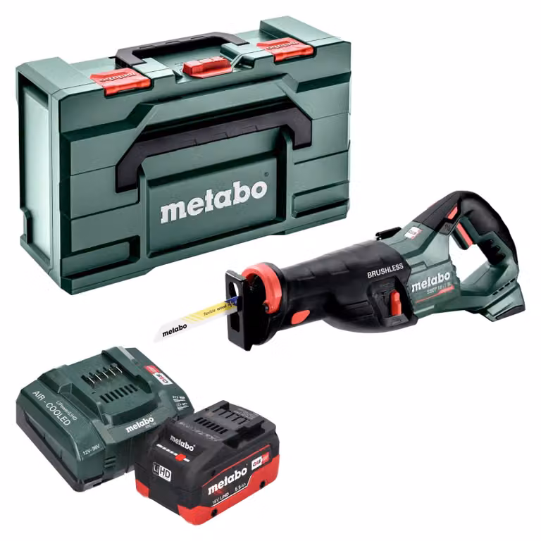 Metabo SSEP 18 LT BL sega alternativa a batteria 18 V 32 mm senza spazzole + 1x batteria LiHD 5,5 Ah + caricatore + metabox