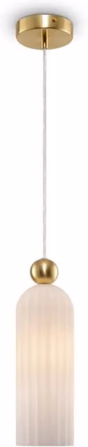 Lampada a sospensione Maytoni in metallo e vetro oro e bianco, regolabile e dimmerabile, attacco E14, L: 40.0 cm, P: 30.0 cm, H: 187.5 cm