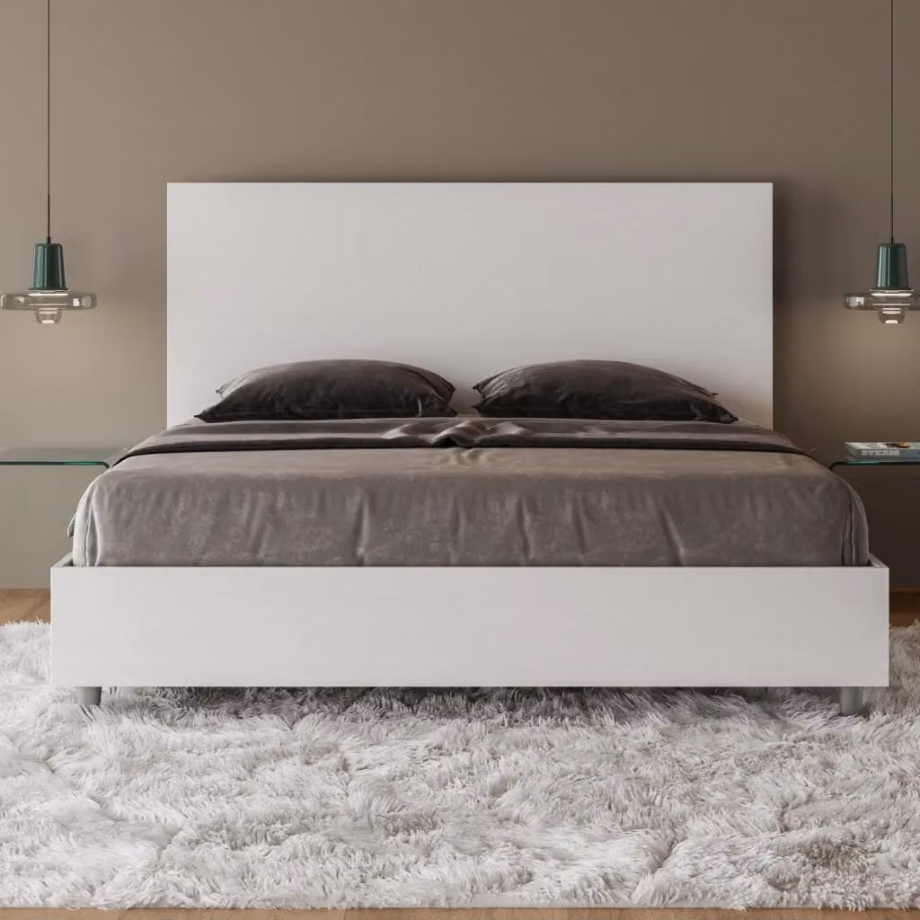 Letto Matrimoniale Egos GIORDANOSHOP con Contenitore e Rete a Alzata Bianco Frassino L/P/H: 160 x 200 x 112 cm – 2