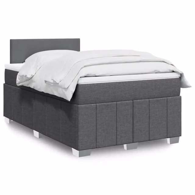 Giroletto a Molle con Materasso Grigio Scuro 120x190cm Tessuto 3289301