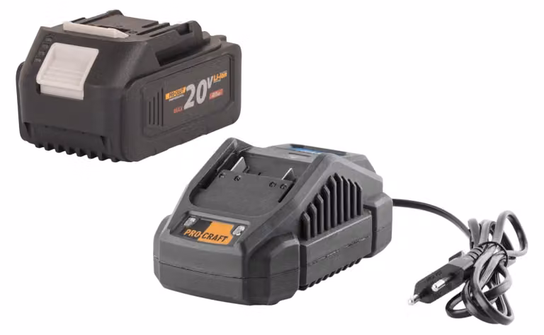 Procraft Starter Pack 20 V 20/2,4 A Caricabatterie + 1x 20/4 Batteria 4,0 Ah