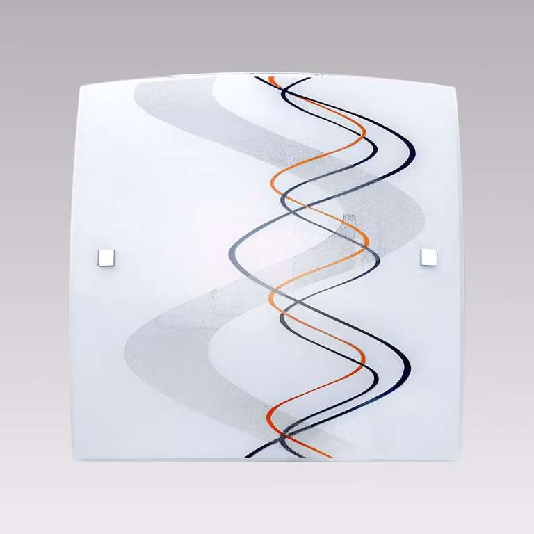 Plafoniera RIO 1xE27/40W vetro bianco-arancio-marrone 28,5cm×28,5cm dimmerabile